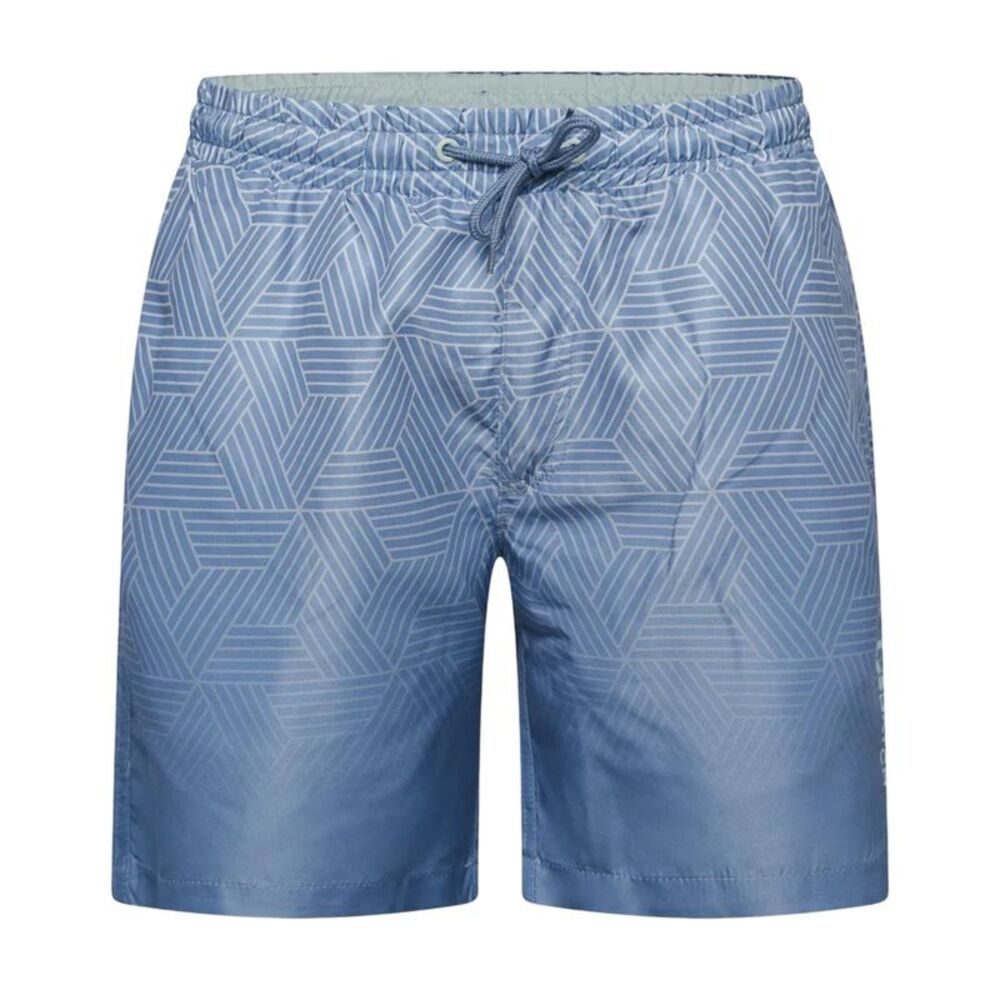 Crosshatch Mens Layotta Geometric Pattern Swim Shorts / Navy